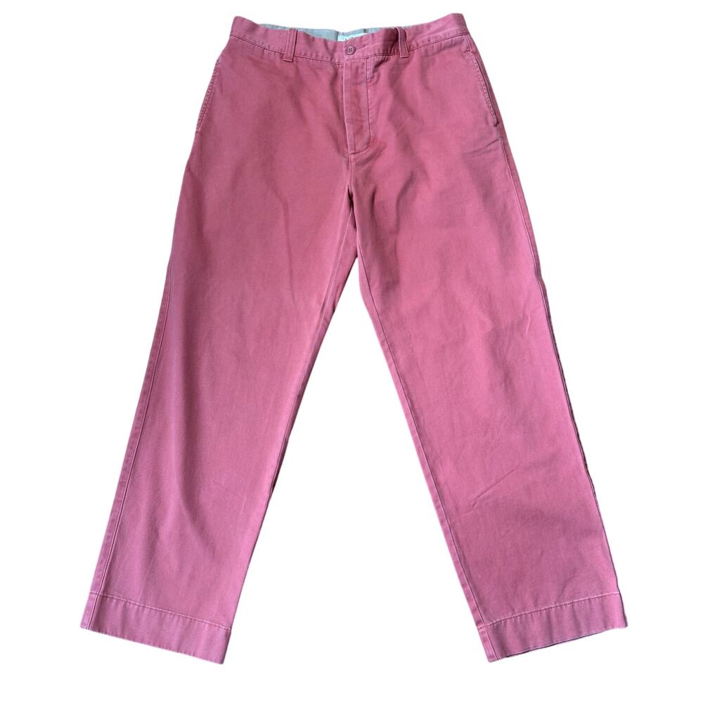 J. Crew Men Chino Pants SZ 34/32 Heritage Wash Red Preppy Classic Casual Coastal